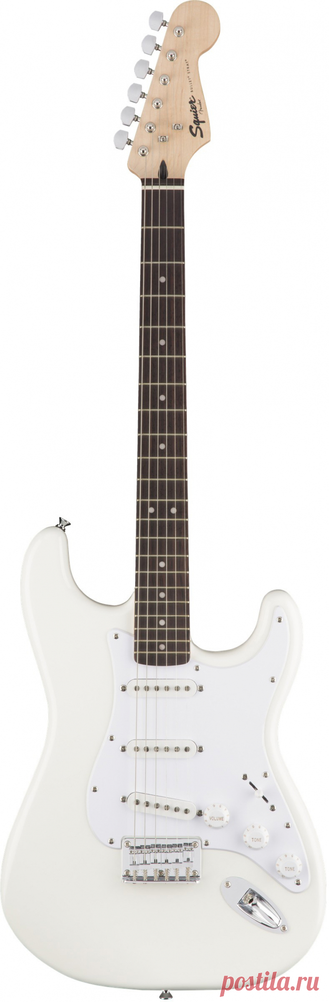 Электрогитары FENDER SQUIER Bullet Stratocaster® SSS Hard Tail, Rosewood Fingerboard, Arctic White: купите по выгодной цене в магазине Музторг, широкий ассортимент.