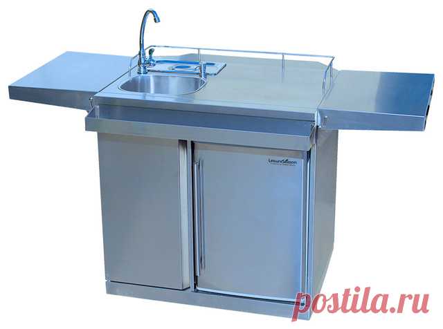 Outdoor Kitchen Cart & Beverage Center With Fridge & Sink - Kitchen Islands And Kitchen Carts - by Leisure Season Ltd.