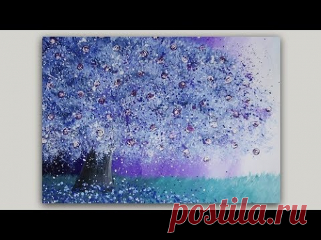 Surreal Fantasy Tree Acrylic Painting Landscape #SpeedPainting #FantasyArt