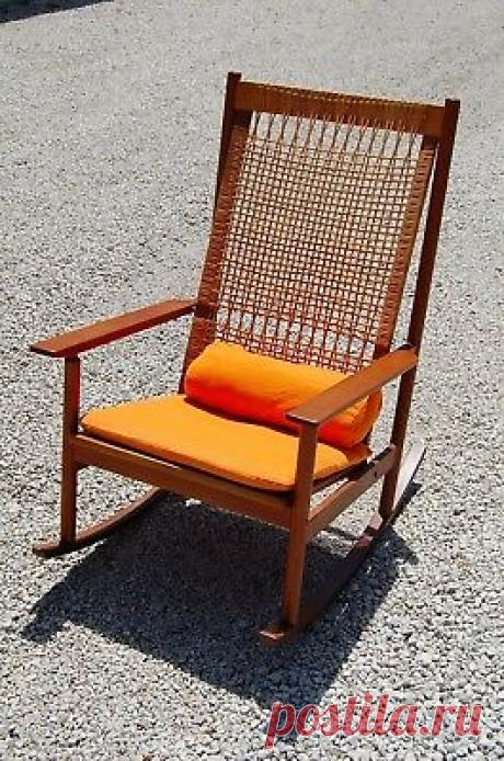 Danish Modern Teak Rocking Chair by Hans Olsen dux | eBay Hans olsen teak rocking chair in excellent condition. caining is free of breaks and in fantastic condtion. beautiful finish. 40" high, 26" wide, and 36" deep.