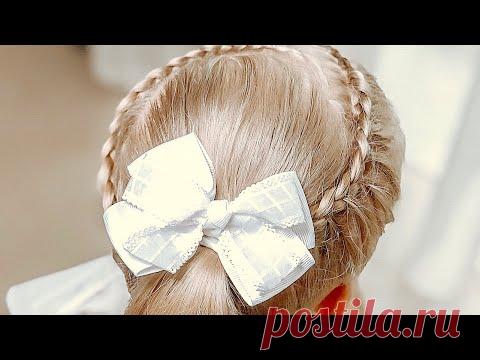 Высокий хвост сбоку украшенный ободком из кос по кругу - YouTube