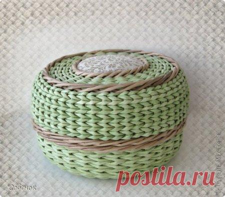 Плетение из газет для начинающих: шкатулка круглой формы