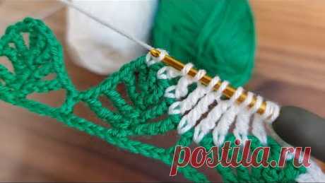 Very easy knitting pine model. Tığ işi kolay örgü çam yaprak modeli