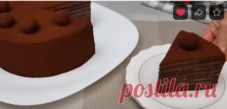 Трюфельный торт с насыщенным шоколадным вкусом Ингредиенты для торта диаметром 19 см, высотой 7 см и весом 1600 г В 1 ст. л. без верха — 20 г муки, с верхом — 30 г муки В 1 ст. л. без верха — 20 г сахара, с верхом — 25 г сахара Шоколадные коржи Яйца – 2 шт. (категории С0) Молоко – 270 г (мл) Растительное масло – 60 г (6 ст. л.) Пшеничная мука – 130 г (6,5 ст. л. без верха) Какао – 30 г (3 ст. л. без верха) Сахар – 80 г (8 ст. л. без верха) Соль – 1/5 ч. л. Сода – 7 г (1 ч...