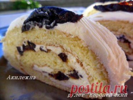 Бисквитный рулет &quot;Европейский&quot;.