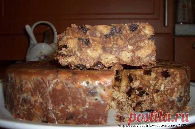 Тортик без выпечки с черносливом