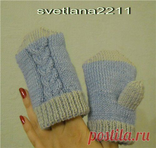 Рукавички для ребёнка 2,5-3года на двух спицах(с описанием)