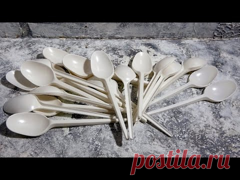 Красивая поделка из пластиковых ложек