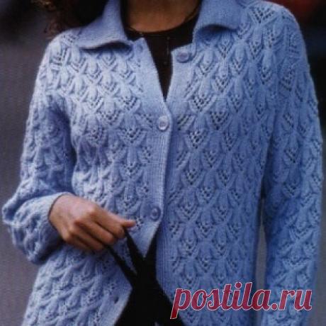 Узорный жакет спицами - МирТесен