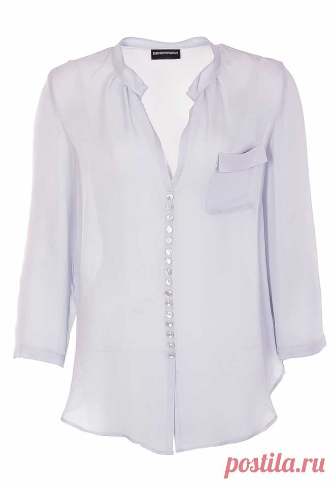 Голубая блуза EMPORIO ARMANI - купить по цене 12530 рублей, арт. L2C02T L2306 - Elyts.ru