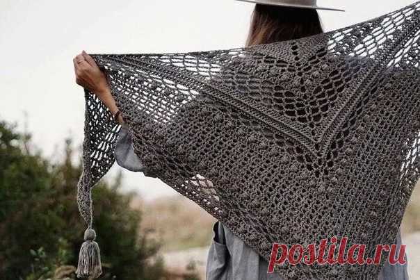 Пост на стене ⛅ Шаль крючком. 🧶 Схемы.