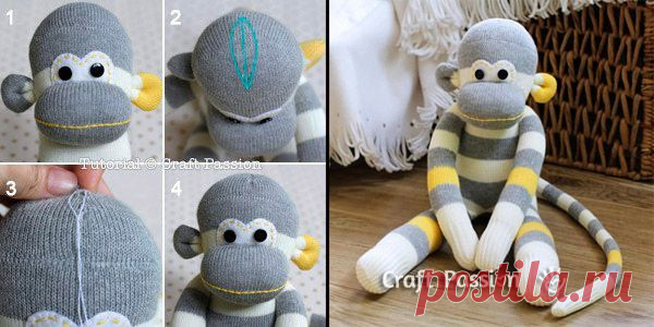 Игрушка Обезьянка из носка - МК