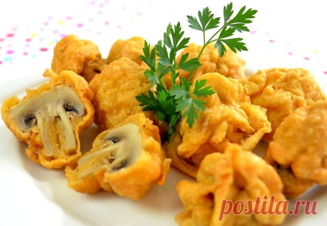 Шампиньоны в хрустящем кляре - просто и очень вкусно