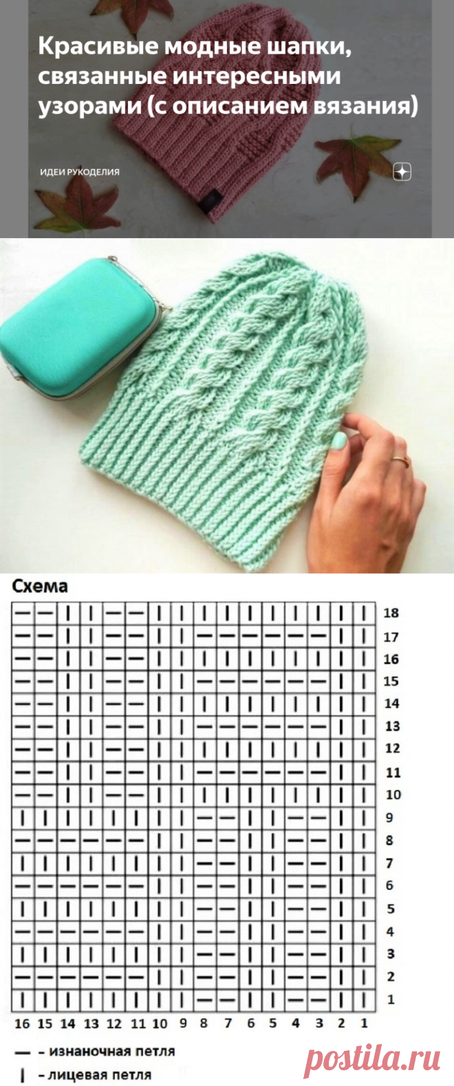 Красивые модные шапки, связанные интересными узорами (с описанием вязания) | Идеи рукоделия | Яндекс Дзен