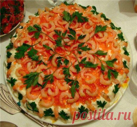 Салат «Креветки под шубой»