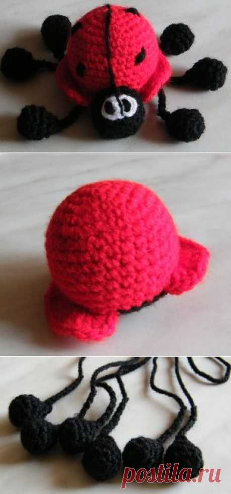Buburuza - описание погремушки божья коровка - Вязаные игрушки от Kazeleka