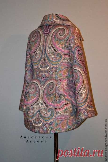 Купить Душегрея из платка &quot;Драгоценная&quot;. - орнамент, павловопосадский платок, одежда из платков, теплая одежда, необычный