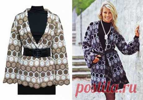 Кардиган из мелких мотивов