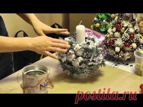 Новогодний подсвечник из подручных средств