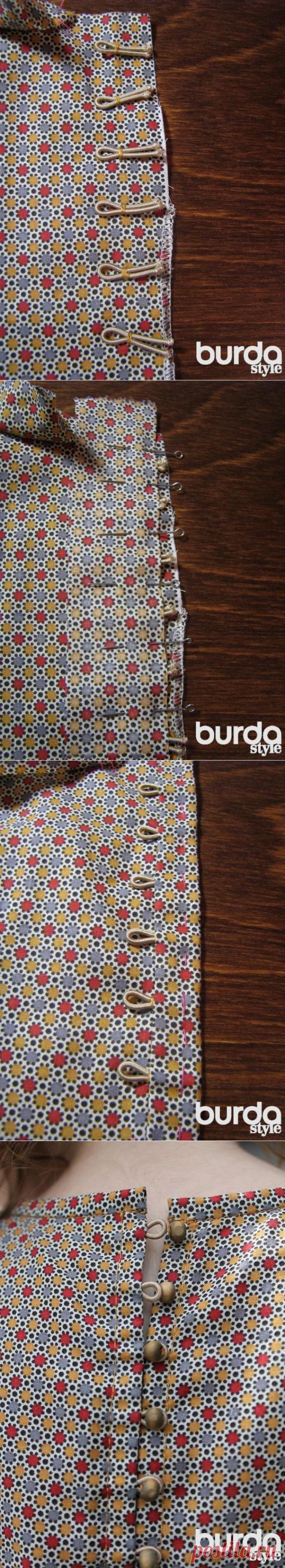 Обработка застёжки на воздушные петли