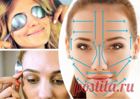 Массаж лица ложками в домашних условиях. Отличный результат без всяких затрат!