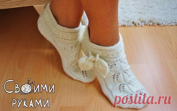 Ажурные носочки спицами