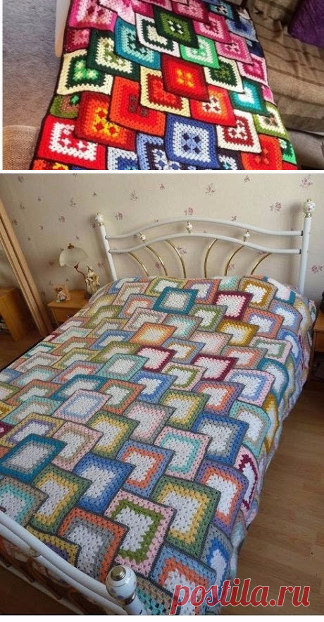3D crochet blanket pattern with step by step - Crochet Works