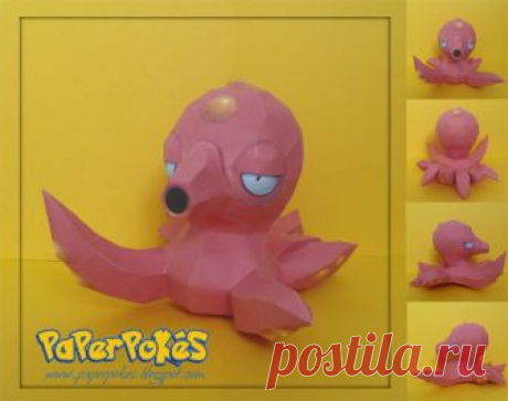 OCTILLERY 224 / OCTILLERY  - Pokémon Papercraft  Name:  Octillery  Type:  Water  Species:  Jet Pokémon  Height:   0.9m (2′11″)  Weight:   28.5kg (62.8...