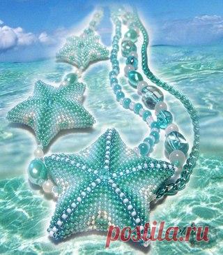 Морская звезда из бисера.
#кулоны@magiya_bisera