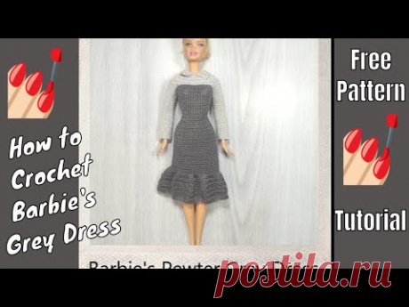 Barbie Clothes - Pewter Gray Dress 🌟