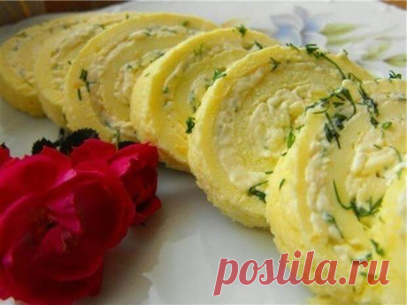 Закусочный рулет с начинкой из плавленного сыра | Четыре вкуса