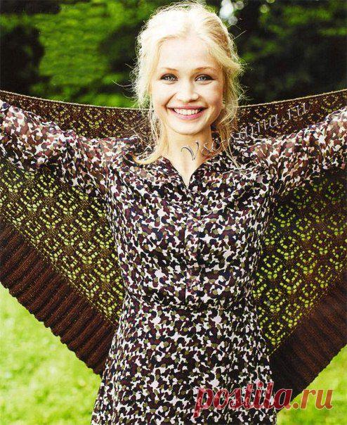 Теплая кружевная шаль