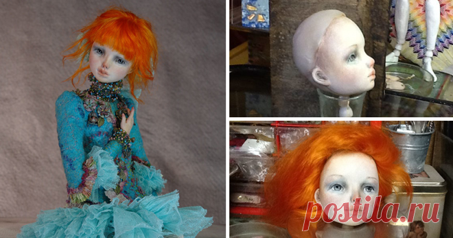 «Вживляем» волосы в кукольную голову Для использования данной технологии вам понадобится инструмент, который можно сделать из обычной швейной иголки. Один конец должен быть значительно длиннее другого, похоже на инструмент для распарывания швов. Иголку лучше не откусывать, а подтачивать бормашинкой или об точильный камень до нужного состояния. Иголку лучше брать потоньше, но с длинным ушком. Я использую иголки для бисера.