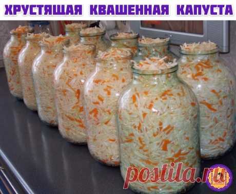 Готовим хрустящую квашенную капусточку. 
Хороший рецепт 

Готовим хрустящую квашенную капусточку.​​Для приготовления нам понадобится:​​Капуста поздних или средних сортов,ранняя капуста не годится для квашения,а также нам понадобится,морковь,соль ,сахар,вода.​​
Приготовление:​​Приготовить квашенную капусточку очень просто,главное соблюдать благоприятные дни для квашения капусты. (я всегда готовлю капусту только в благоприятные дни и капуста получается хрустящей и очень вкус...