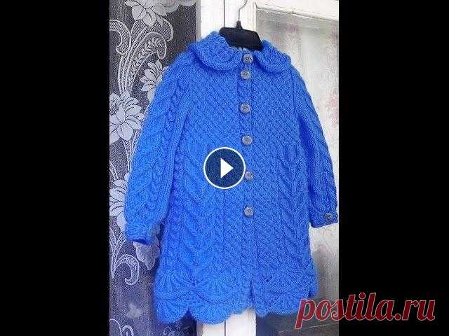 Пальто для девочки спицами. Часть 4 - вяжем воротничок.  knitting children's coats Пальто для девочки спицами. Часть 4 - вяжем воротничок. knitting children's coats...