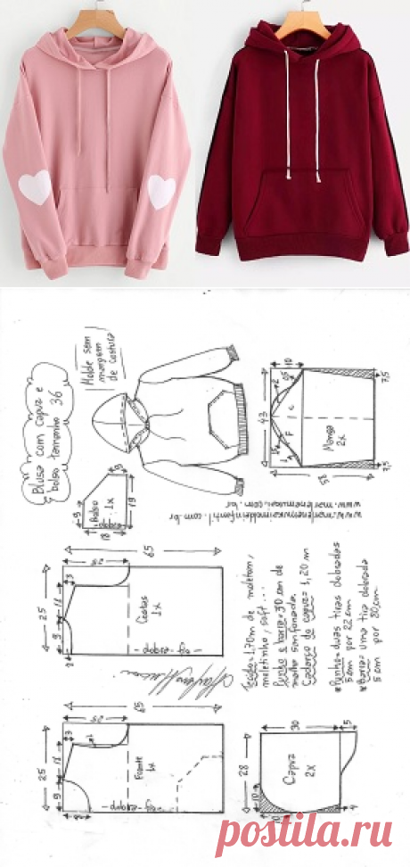 Blusa moletom com capuz feminina - Marlene Mukai