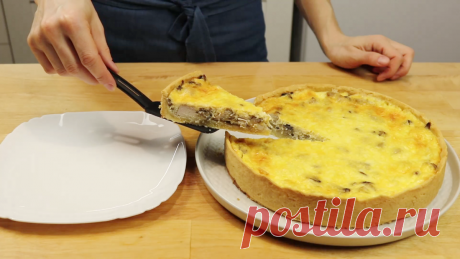 Киш или открытый пирог из песочного теста, с курицей и грибами. Вкуснейший, как в ресторане! | Ольга Шобутинская | Дзен