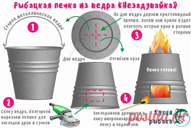 Рыбацкая печка из ведра 