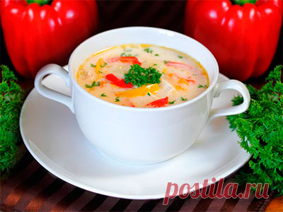Сырный суп с курицей и болгарским перцем Сырный суп с курицей и болгарским перцем

 Для приготовления супа нам понадобиться:

Куриное филе — 250 г
Плавленый сырок — 200 г
Болгарский перец — 350 г
Лук — 150 г
Картофель — 300 г
Морковь -100 г
…
