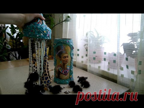 Шкатулка для украшений из бобины своими руами.DIY/BOX.