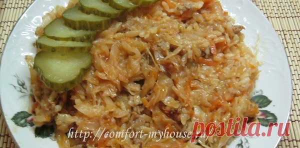 Ленивые голубцы слоями с рисом и фаршем - рецепт в кастрюле