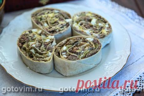 Рулет из лаваша с паштетом . Рецепт с фото / Готовим.РУ