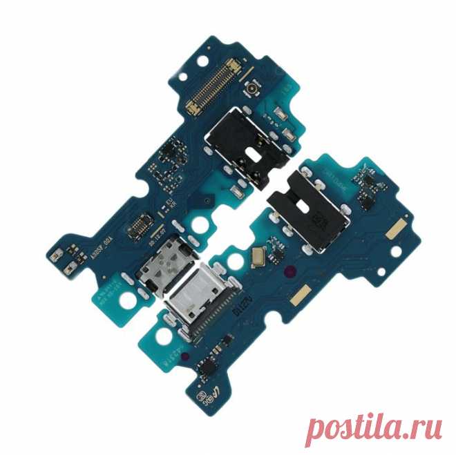 Микрофон на оригинальной плате Samsung SM-A325F/DS Galaxy A32 с разъемом наушников и зарядки. Купить оригинальное гнездо зарядки ЮСБ тайп си на нижней фирменной плате для смартфонов Самсунг А325 Галакси А32, в сборе с микрофоном и разъёмом гарнитуры GH96-14244A. Доставка почтой по России и за рубеж от 110 руб