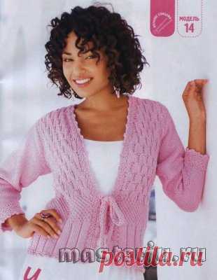 Розовый жакет на завязках