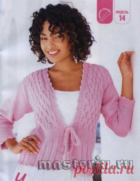 Розовый жакет на завязках