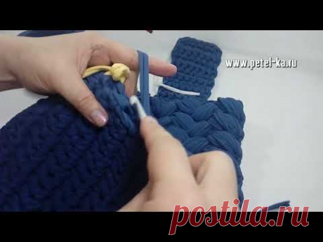 Сумка с клапаном из пышных столбиков, ч. 3
