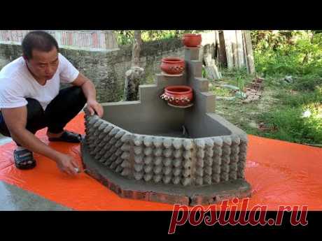 Creative Waterfall Fish Tank From Egg Tray / 3-Stage Filter Fish Tank
