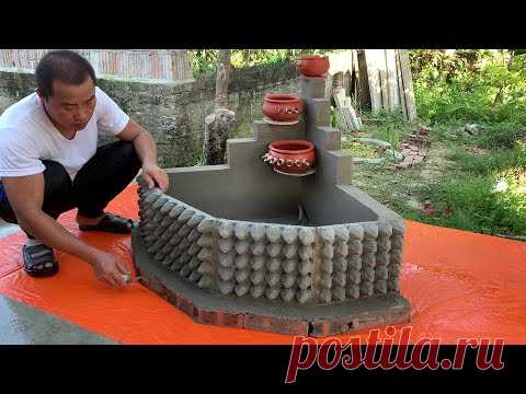 Creative Waterfall Fish Tank From Egg Tray / 3-Stage Filter Fish Tank