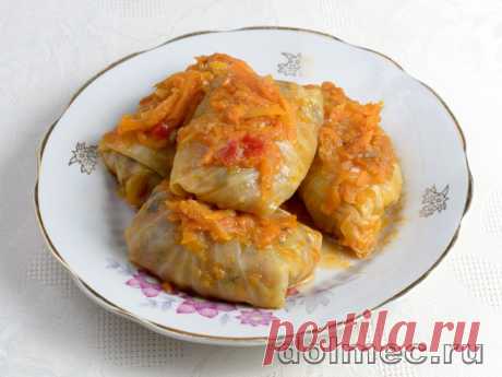 Постные голубцы с рисом и грибами