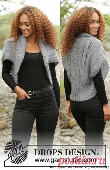 Болеро серый шелест
Размеры
S/M - L - XL/XXL - XXXL

Материалы
Пряжа DROPS BABYALPACA SILK (70% альпака, 30% шелк, 50 г/167 м) 3-4-4 мотка, пряжа DROPS KID-SILK (75% мохер, 25% шелк, 25 г/200 м) 3 мотка для всех размеров, спицы круговые 4.5 мм и 5 мм

Плотность вязания
17 петель и 22 ряда = 10х10 см лицевой гладью на спицах 5 мм нитью в 2 сложения
18 петель и 23 ряда = 10х10 см лицевой гладью на спицах 4.5 мм нитью в 2 сложения

Описание болеро спицами для женщин
Примечани...